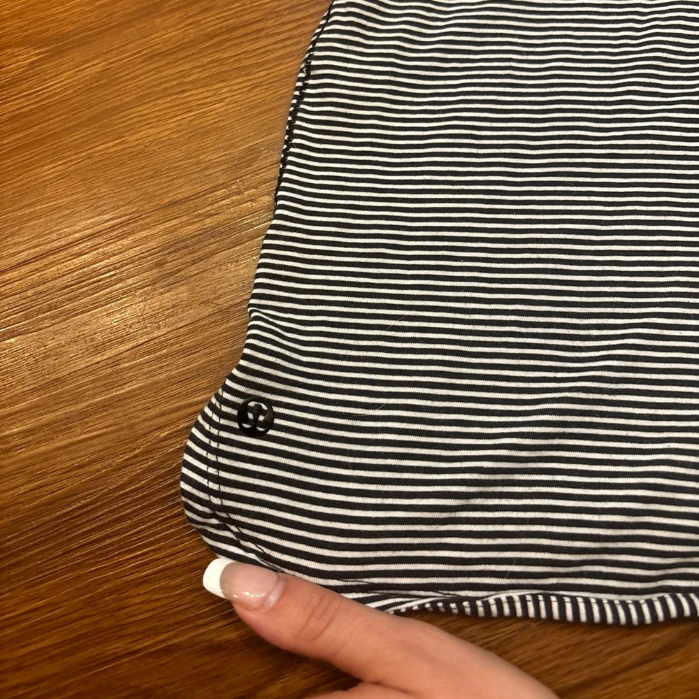 Lululemon black and white striped tank top